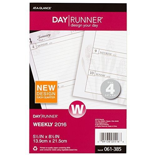 Day runner nature classic weekly planner refill 2016, 5.5 x 8.5 inches page size for sale