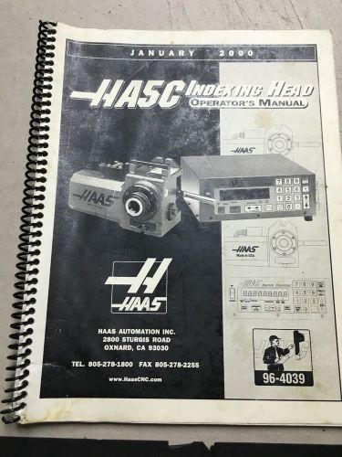 HAAS HA-5C INDEXING HEAD ,OPERATOR&#039;S Manual ,January 2000