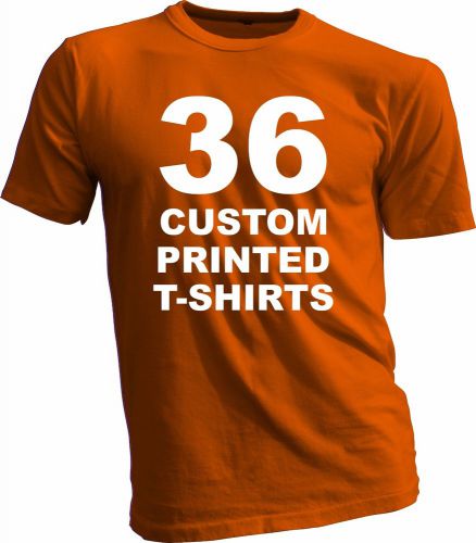 36 custom printed t-shirts / screen printing on 2 sides / any color t-shirt for sale