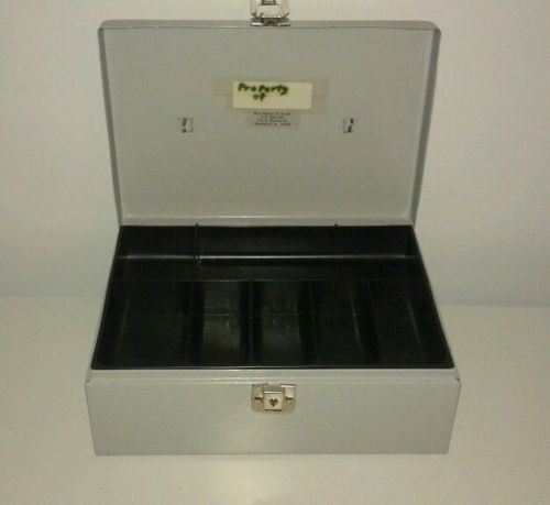 Metal cash box w coin drawer insert for sale