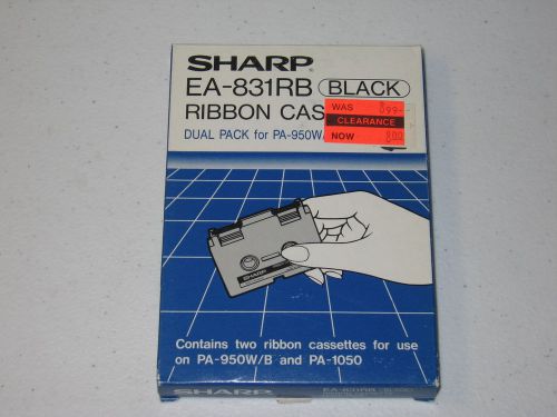 New Sharp EA-831RB Black Ribbon Cassette Dual Pack For PA-950W/B &amp; PA-1050