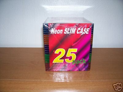 NEON SLIM CD CASES 5 different colors pack of 25