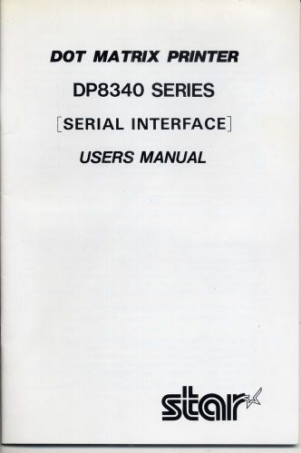 Manual for Star Printer DP8340 series Serial Interface