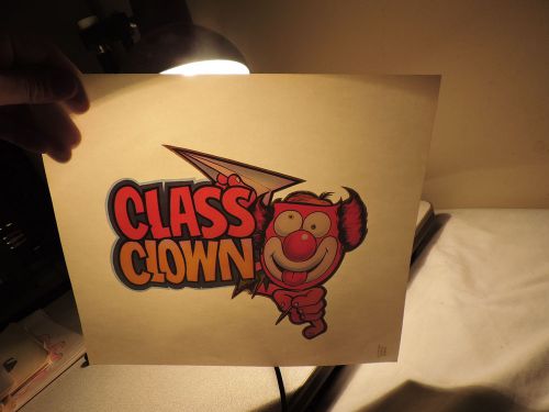 Class clown iron on t shirt transfer 48a free shipping new old stock for sale