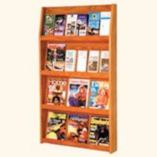 Wooden Mallet 24-Pocket Slope Literature Display  Light Oak