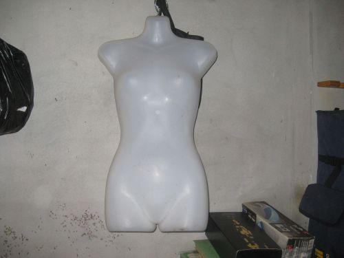 White Female Torso Mannequin Hanging Hook sz 10 -16+