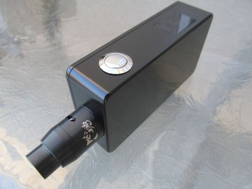 Black Unregulated *SERIES* Voltmeter Dual 18650 Box Mod + Black Doge V4 RDA