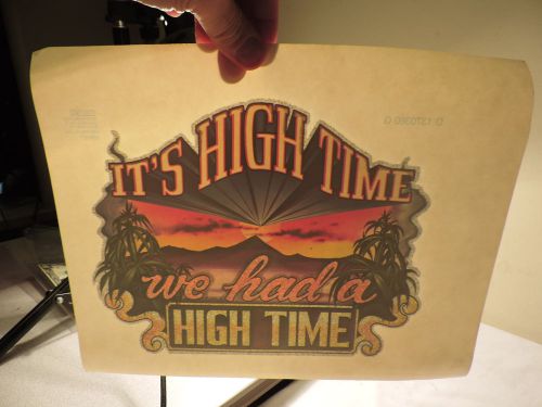 Marijuana IRON ON ROACH T SHIRT TRANSFER It&#039;s High Time We had High Time 58a