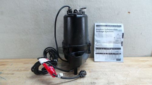 Dayton 1/2 hp 1750 rpm 230v 25 ft max head submersible sewage pump for sale