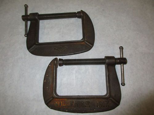 One pair (2x) B &amp; C 144 Malleable Iron &#039;C&#039; CLAMPS, USA