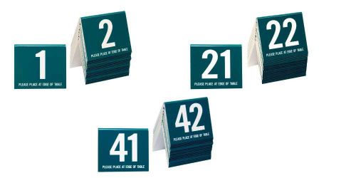 Plastic Table Numbers 1-60, Tent Style, Teal w/white number, Free shipping