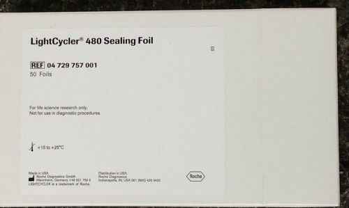 New box of 50 lightcycler 480 adhesive sealing foil 96 384 well 2014-06 for sale