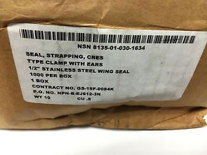 1/2&#034; 202SS Stainless Steel Strapping Wing Seal Crest Type Clamp W/ Ears 1000pc