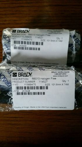 Brady R6013, 114527 Black Thermal Transfer Printer Ribbon LOT OF 2