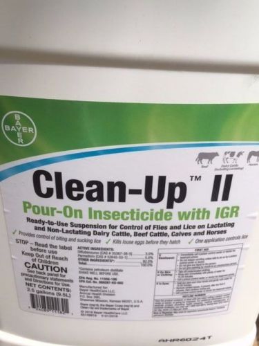 BAYER Clean-Up II Pour-On Insecticide with IGR - 2.5 Gallons