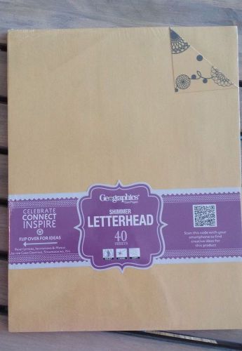 Geographics Gold Yellow Fall Autumn double sided Letterhead Stationary 40 Sheets
