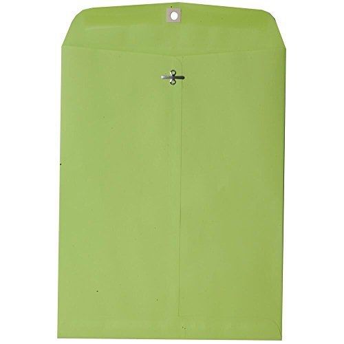 Jam paper? open end catalog clasp paper envelope - 9 x 12 in - ultra lime - 10 for sale