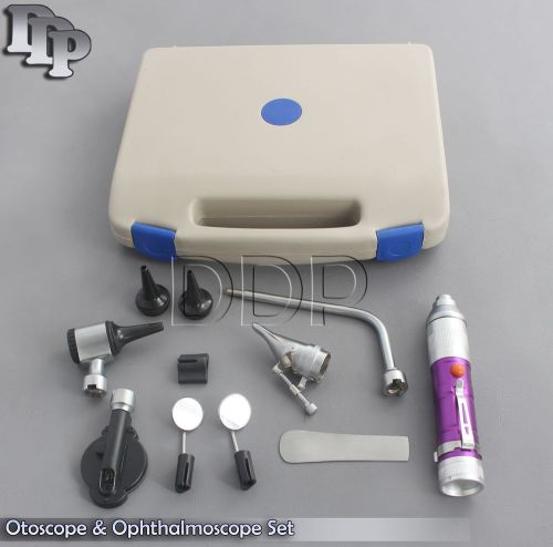 Otoscope &amp; Ophthalmoscope - Purple - 11 Pieces ENT Medical Diagnostic Set