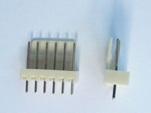 5x Friction Lock Header, 6-pin, 0.1&#034; spacing,  male,  straight PCB mount