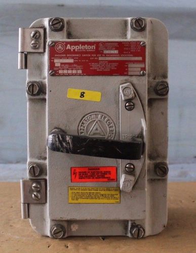 Appleton 30a 600v ds16u hazardous explosion proof disconnect  free shipping for sale