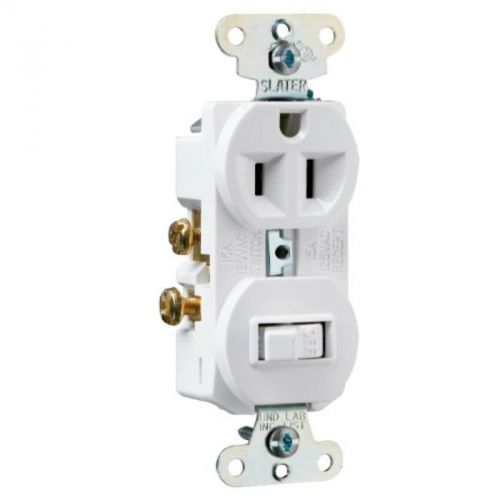 White Single Pole 15-Amp 120-Volt Switch 15-Amp Receptacle Pass and Seymour