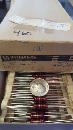 Lot of 20 vintage beyschlag carbon film resistor nos 100000 ohm 5% new old stock for sale