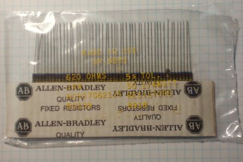 Allen-Bradley, NOS, RCR07G621JS, 620Ohms, 50 pcs, 1/4W, 5%, Lead Resistor