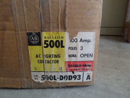 Allen bradley ac lighting contactor 500l-dod93 ser. a- new for sale
