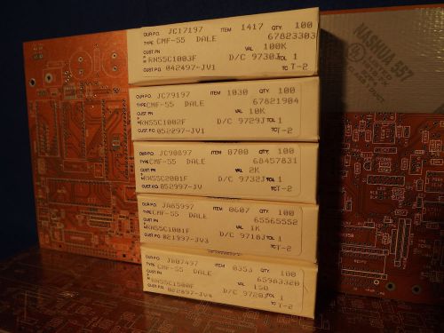 ( 500 ) Dale Resistors Lot , 150 , 1k , 2k , 10k , 100k , 1% tol