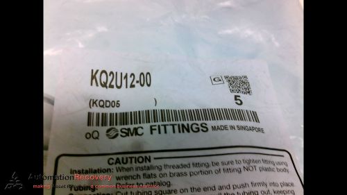 SMC KQ2U12-00 - PACK OF 5 - UNION FITTINGS, PUSH IN, 3/4IN,, NEW