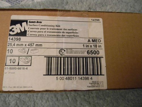 3m surface conditioning belts 14398 1&#034; x 18&#034; box of 10 a med for sale