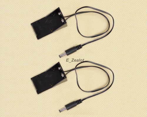 2pcs NEW 5.5*2.1mm 9V Battery Holder Box Case Wire with Plug for Arduino