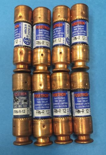 Lot of 8   frn-r-12 fusetron bussmann dual-element time delay class rk5 fuses for sale
