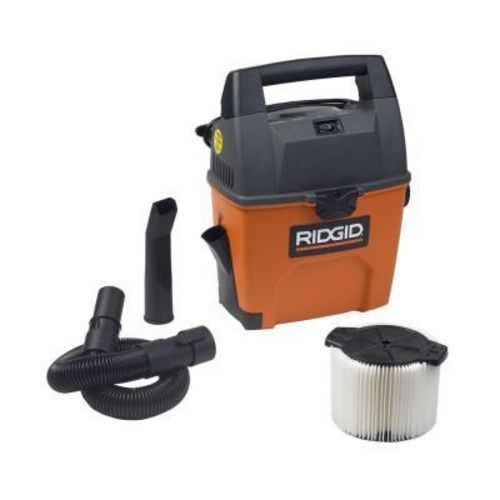 RIDGID Wet/Dry Vacuum 3 Gallon Portable DIY Garage or Home Make Clean Up Easy