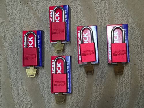 American Lock Padlock, Alike Key Type, Aluminum, Red - A1106KARED16274 *5 Locks*