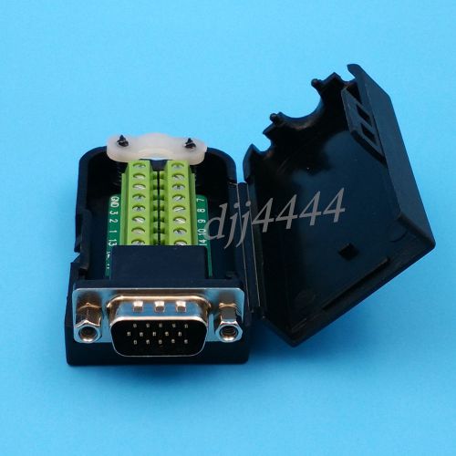 D-SUB DB15 VGA Male 3 Rows 15 Pin Plug Breakout Terminals Nut Type DIY Connector