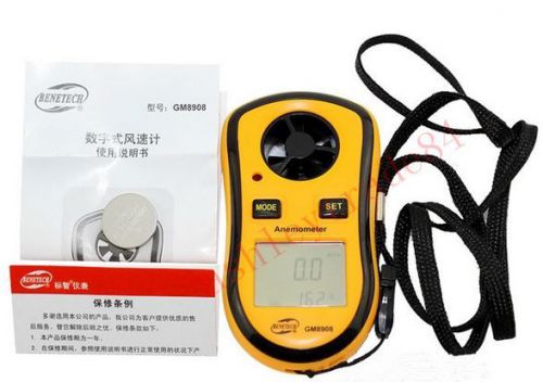 Handheld LCD Digital Anemometer Air Wind Speed Meter Thermometer Tester GM8908