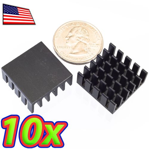 [10x] Black 22x22x10mm Aluminum Heat Sink for Router, CPU, IC