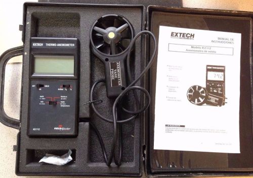 Extech fieldmaster 451112 thermo-anemometer in case w/ vane &amp; instructions works for sale
