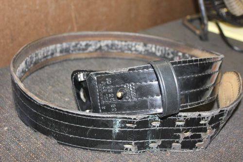 Safariland Suede Lined 2.25&#034; Duty BELT BLACK LEATHER 38&#034; WAIST #1221