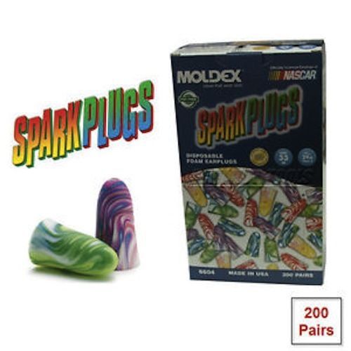 Moldex sparkplugs uncorded earplugs 200 pairs per box nrr 33 - free shipping!! for sale