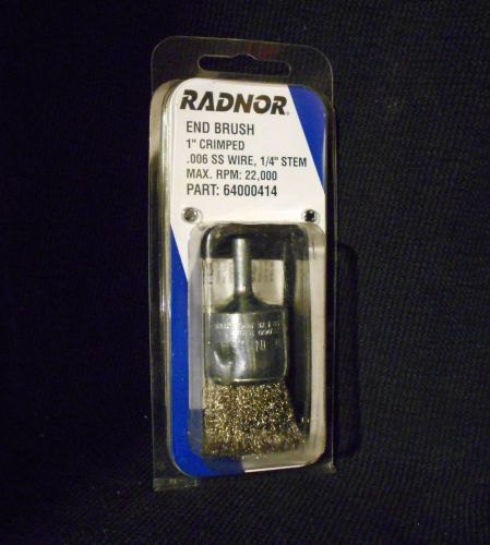 Radnor Fine-Wire 1” End (Cup) Brush,  1/4 ” Stem (#64000414)