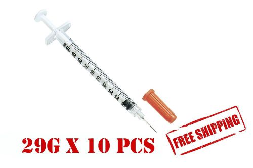 Package of 10 *  Disposable 29GX1/2 Syringes with a needle EXP DATE: 03.20 NEW!