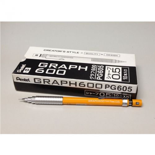Pentel Graph600 PG605 0.5mm Mechanical Drafting Pencil Bulk Pack (10pcs)- Orange