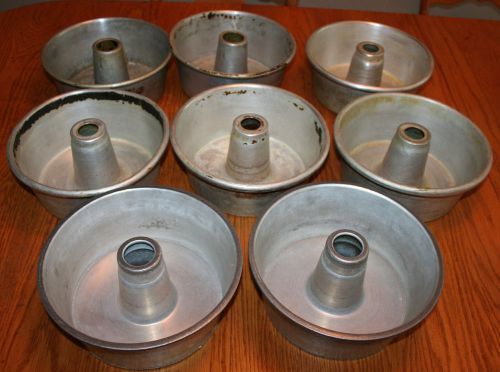Lot of 8 used Commercial Bakery Angel Food Cake Tube Pans