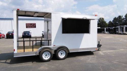 New 7x16 Enclosed Mobile Concession Vending Food BBQ Catering Hybrid Trailer