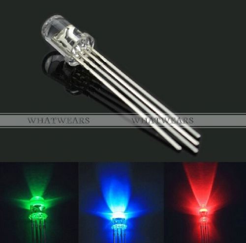 50x Ultra-Bright 5mm 4 Pin RGB Diffused Common Anode LED Light IND