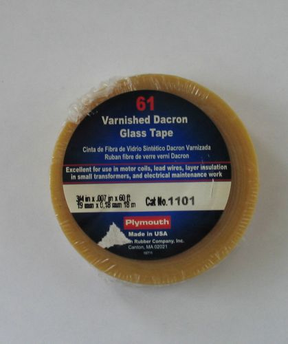 NEW Plymouth 61 Varnished Dacron Glass Tape 3/4&#034; x .007&#034; x 60 FT