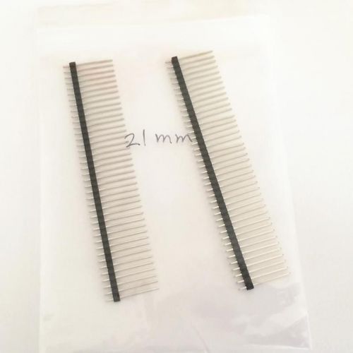 10PCS Pitch 2.54mm Male 1x 40Pin Single Row Header Strip Copper Pin Length 21mm