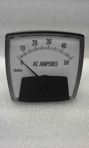Crompton 013-75AA-LSNT-C6-B3 Ampreres Panel Meter 0-50 Amps AC (Input 0-5 Amps)